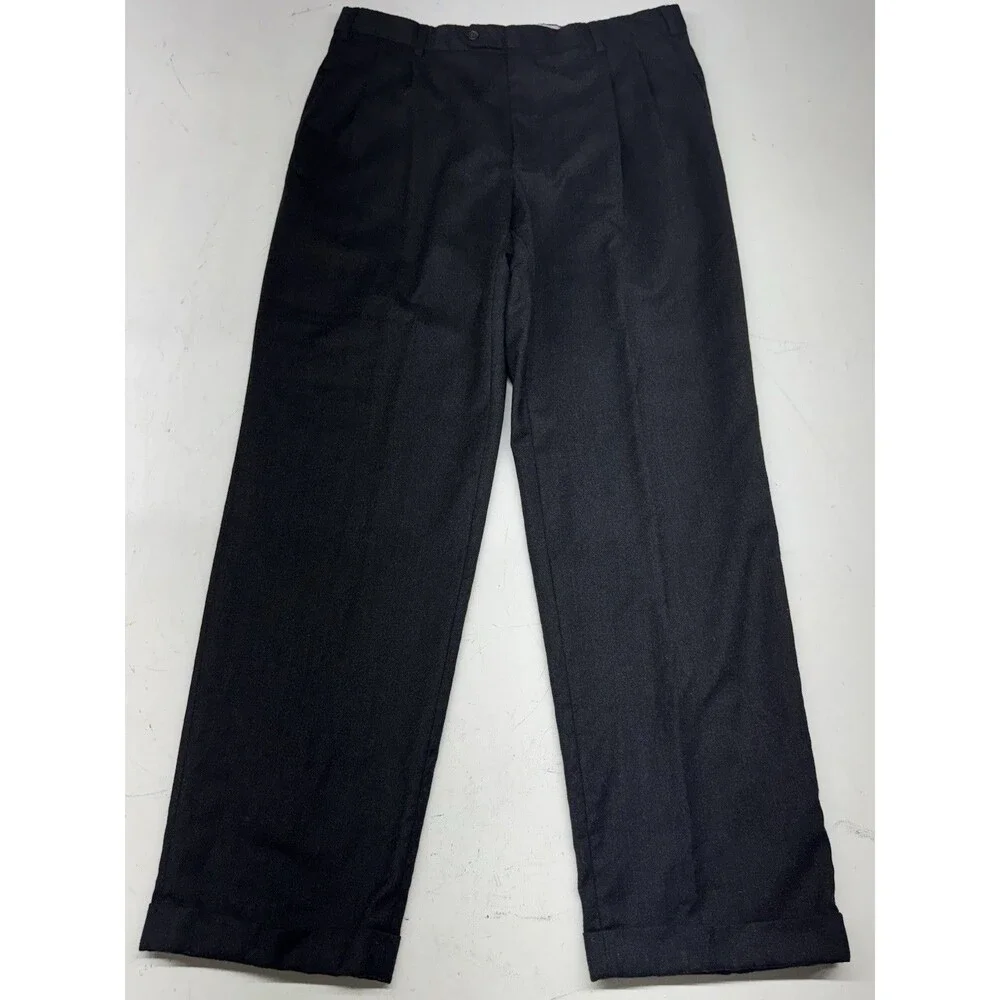 Enzo Mantovani Zignone Dress Pants Cuffed Mens 36x32 Charcoal Wool Cashmere Boho